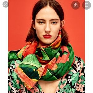 ZARA tropical floral print scarf